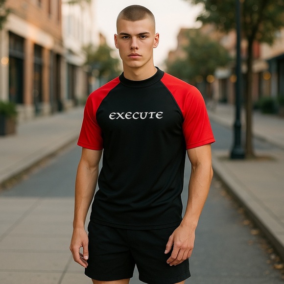 NWOT EXECUTE Athletic TShirt UPF 30+ pickleball jogging hiking biking patriotic - Picture 1 of 9